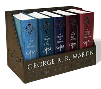 A Game of Thrones / A Clash of Kings / A Storm of Swords / A Feast for Crows / A Dance with Dragons (Song of Ice and Fire Series) (A Song of Ice and Fire) Set of 5 books, Pack of 5 Leather Bound