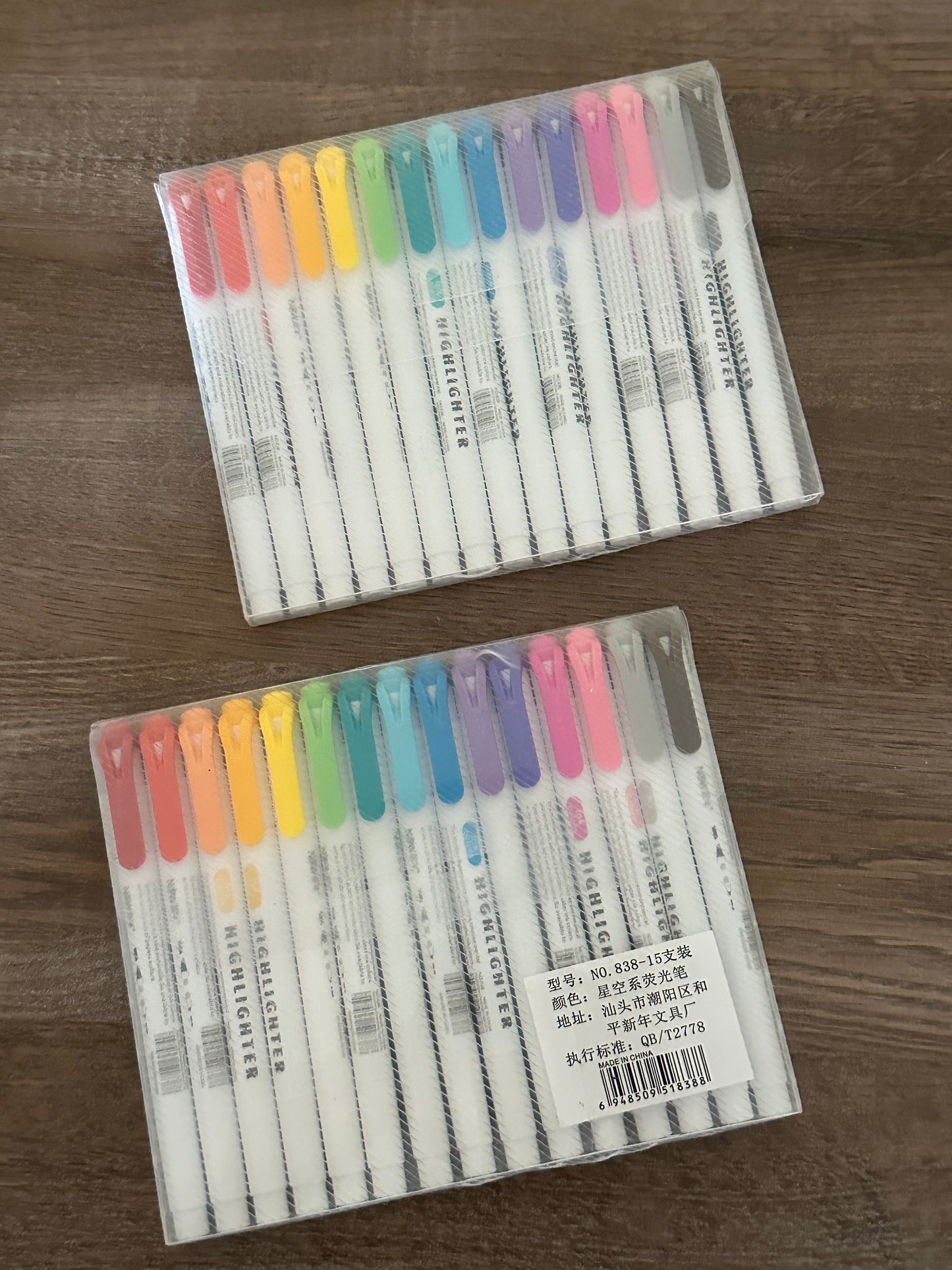 Essential highlighter set (15 colors- double sided)