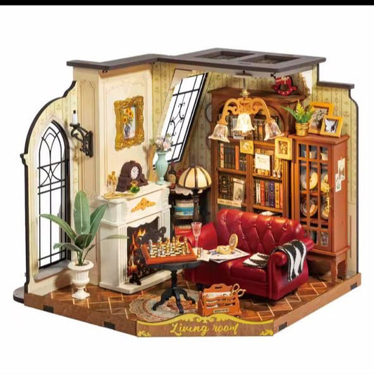 living room book nook